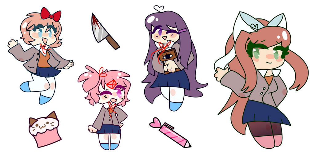 Doki Doki Stickers By Lvsu On DeviantArt