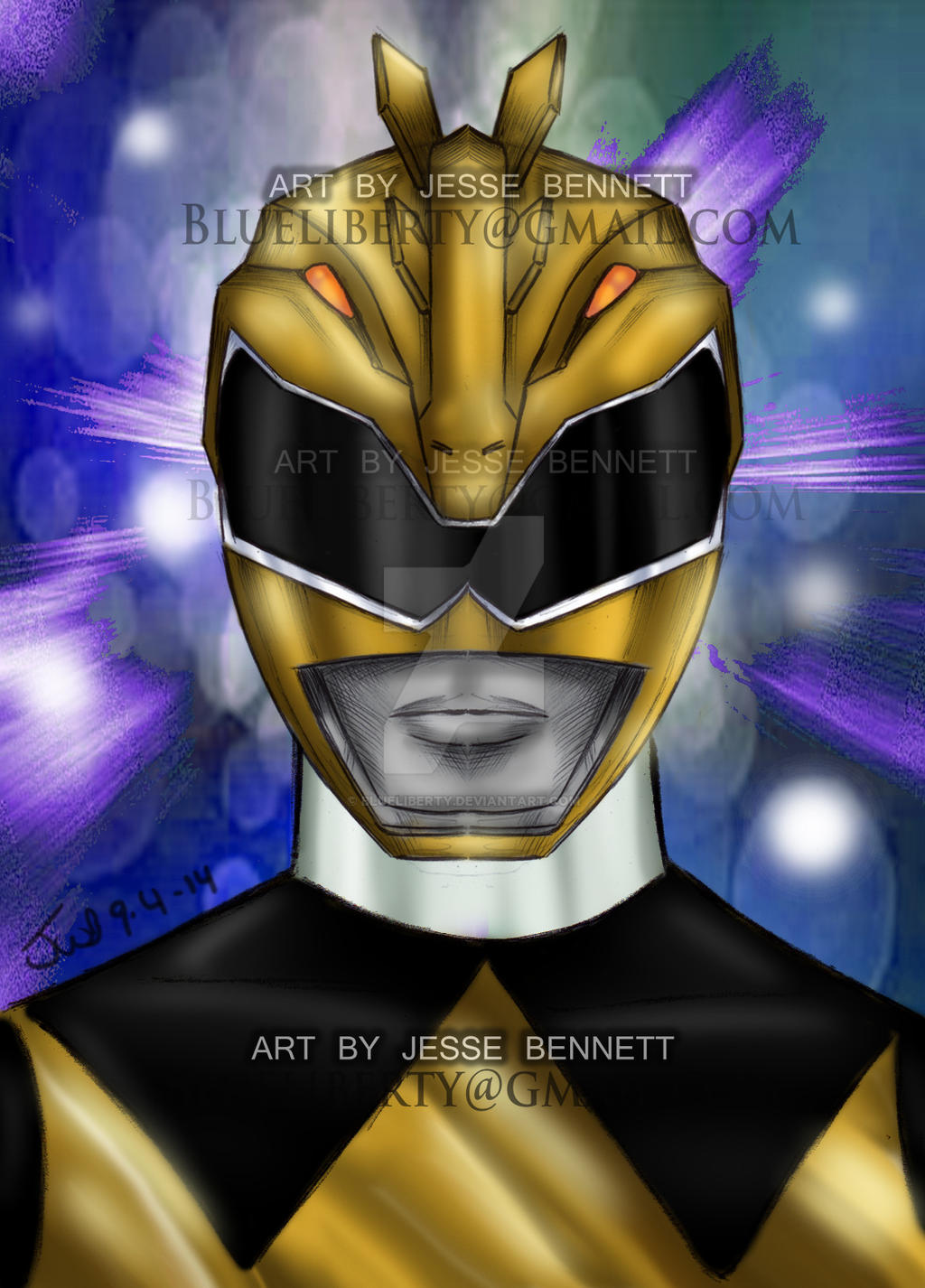 Mighty Morphin Gold Ranger by blueliberty on DeviantArt