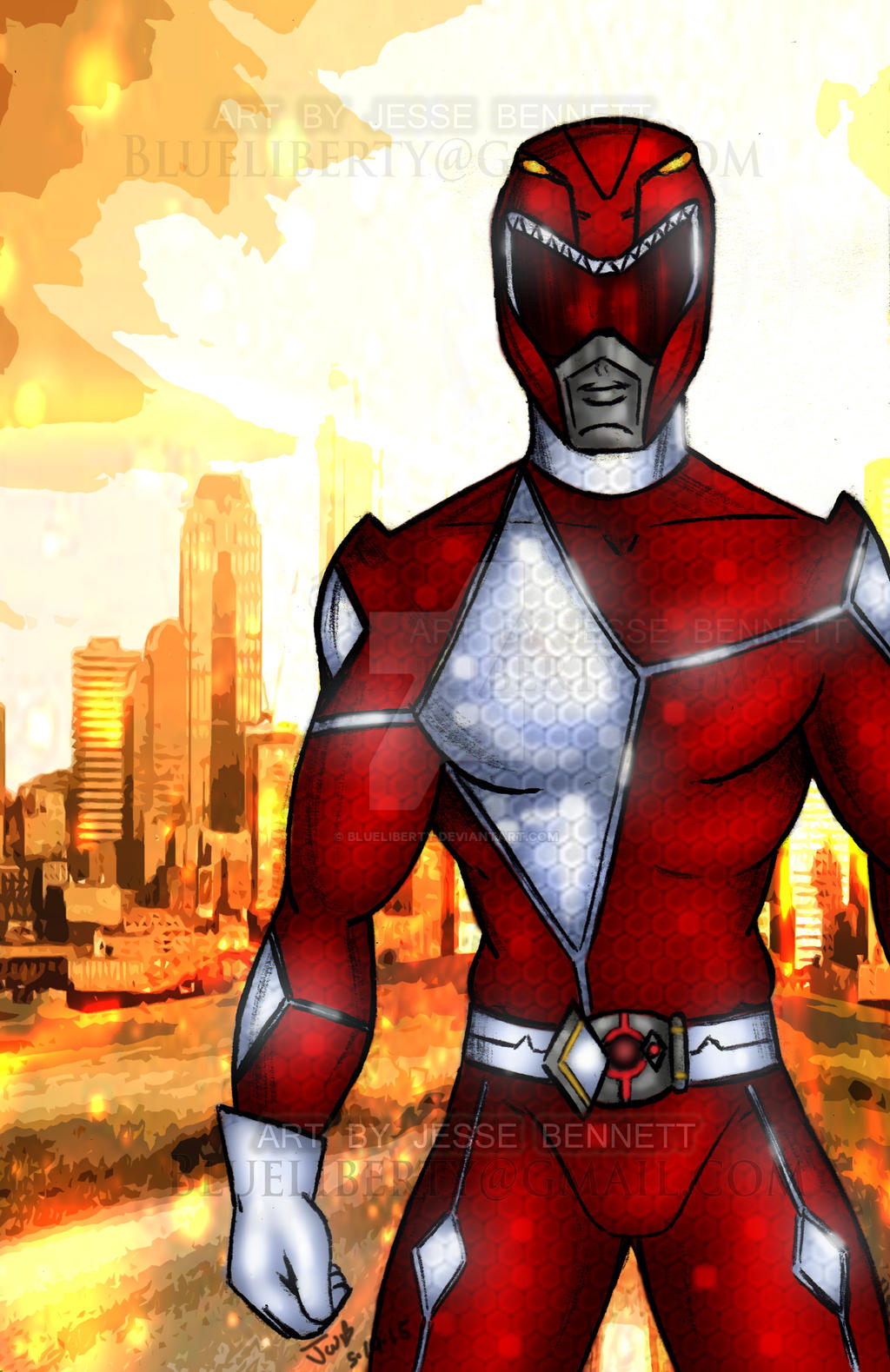 Red M Rng Mmpr Redesign Red Ranger by blueliberty on DeviantArt