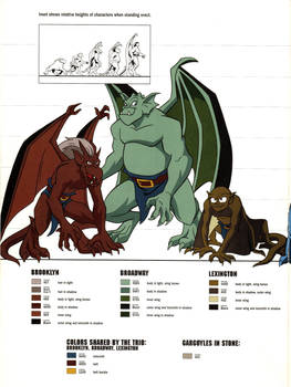 Gargoyles size and color chart - 3