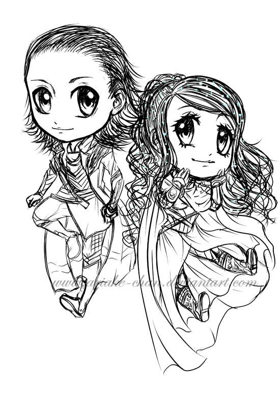 Chibi Loki And Aria - Sketch -