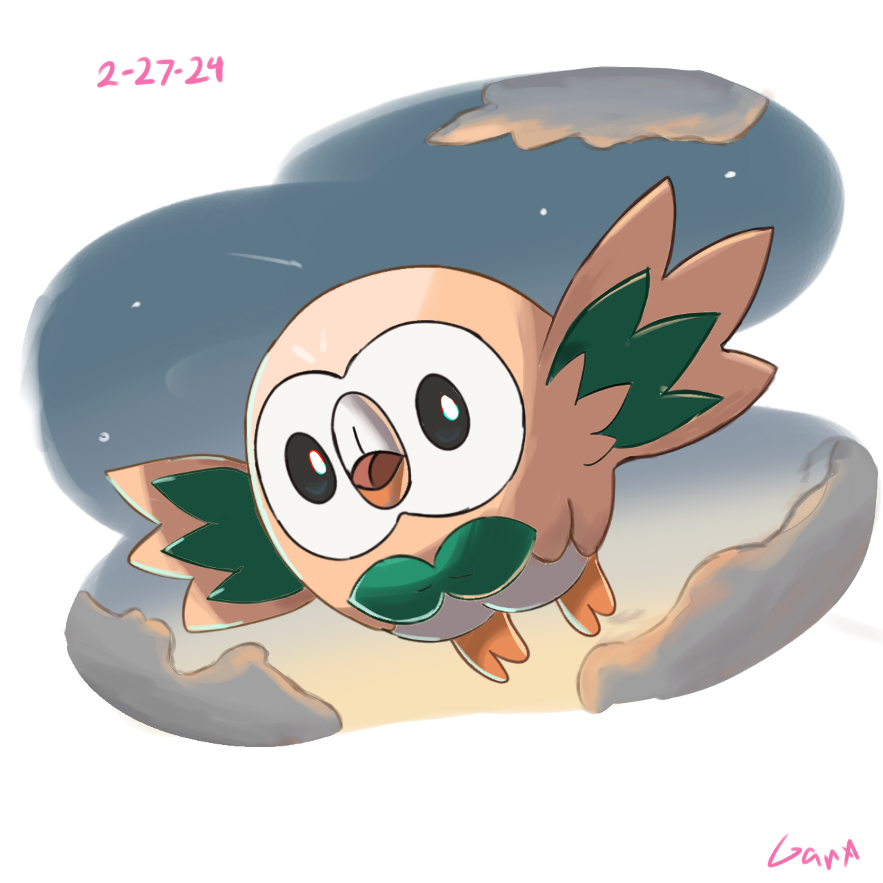 Rowlet fanart by GrfiledFann on DeviantArt