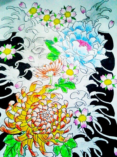 Traditional Japanese Tattoo Flowers - tattoo design