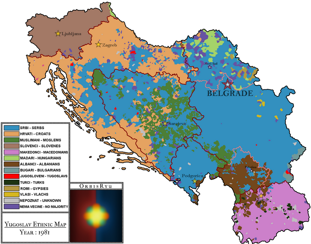Yugoslavia : Ethnic Map 1981 by OrbisRyu on DeviantArt