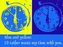 Blue and Yellow.