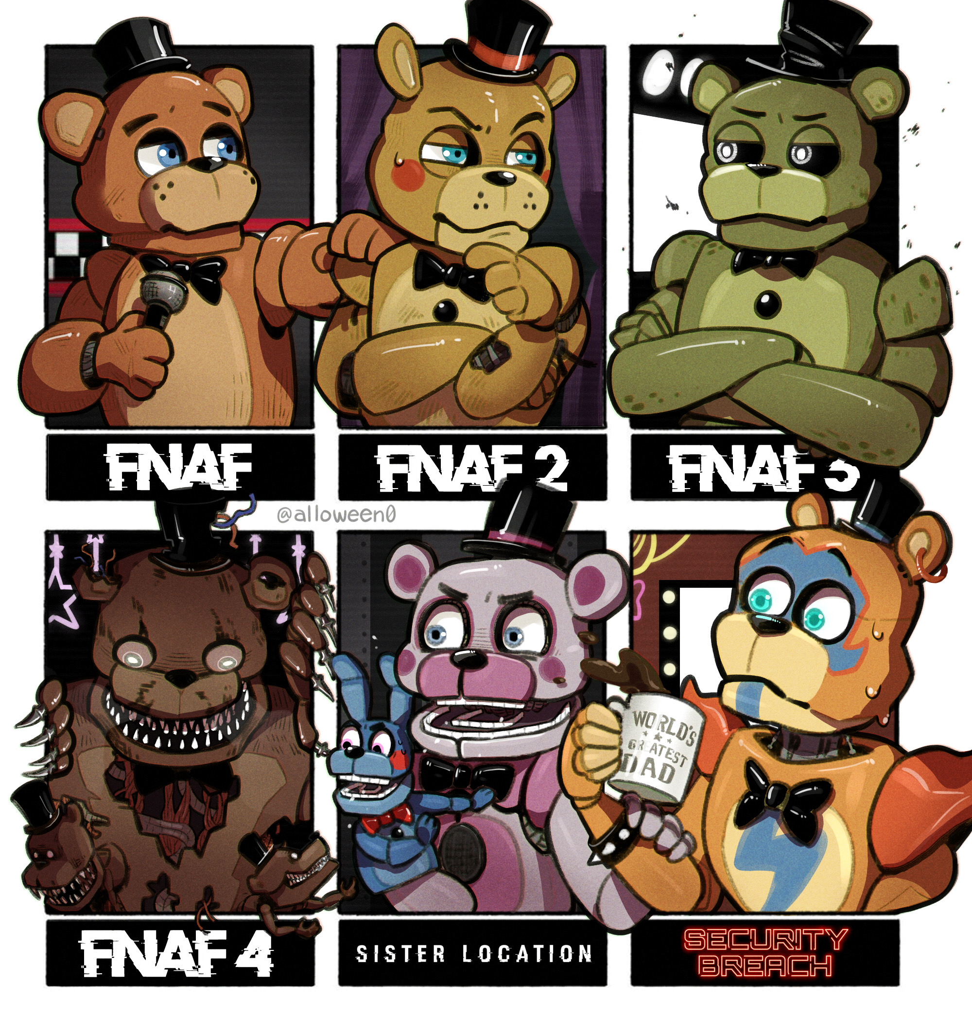 FNAF Security Breach characters by LadyFiszi on DeviantArt