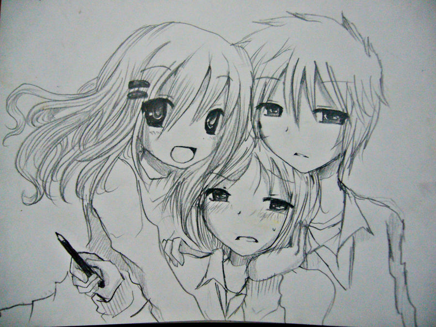 Anime 3 Best Friends Drawing Anime 3 Best Friends Drawing
