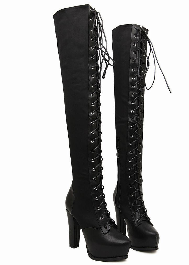 black lace platform heel boots by jkfangirl on DeviantArt