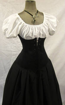 black underbust corset dress