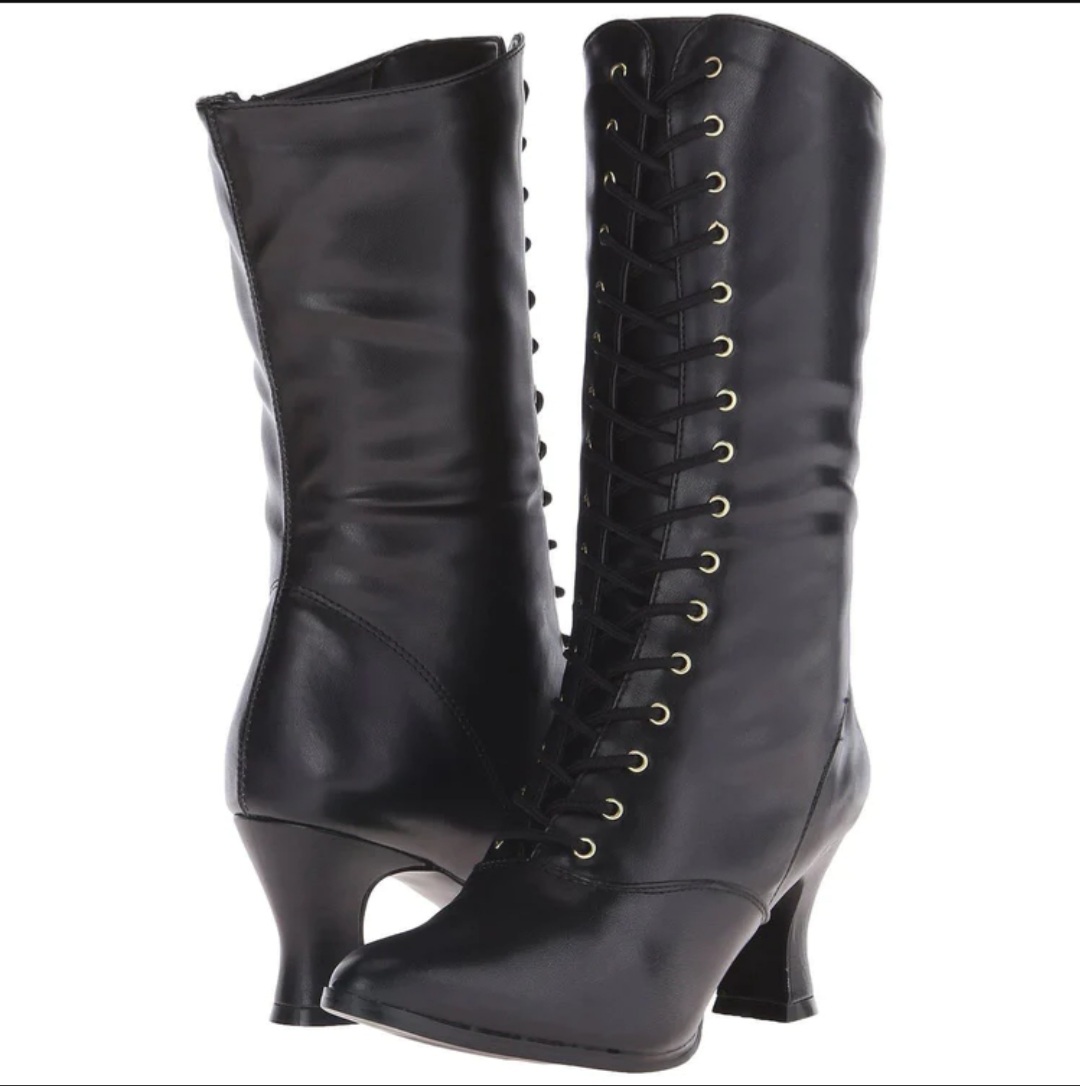 black Victorian heel boots by jkfangirl on DeviantArt