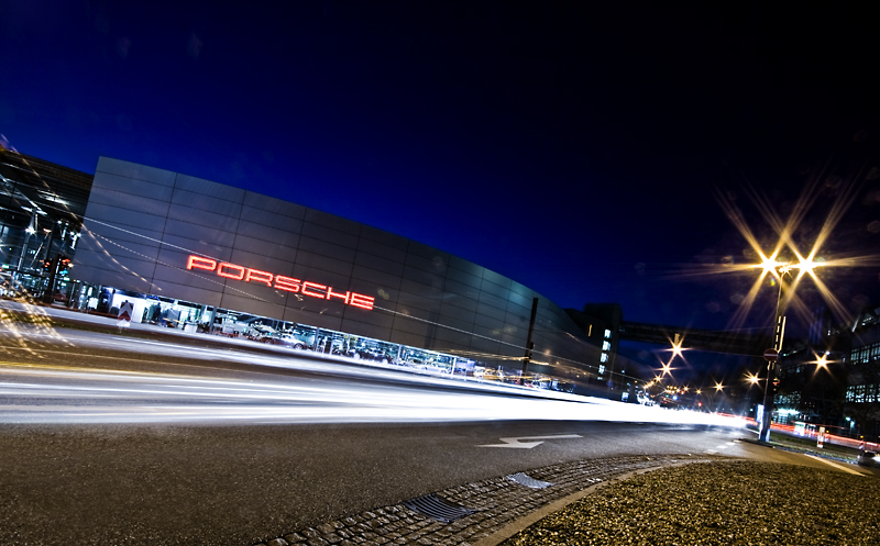Porsche by night