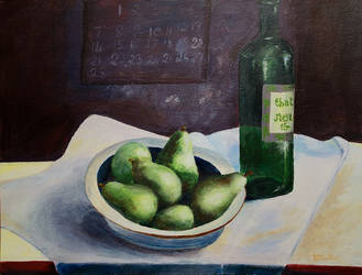 Pears and wine