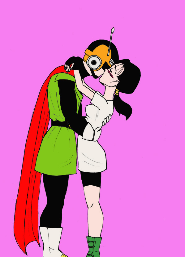 Kissing the Hero, colored