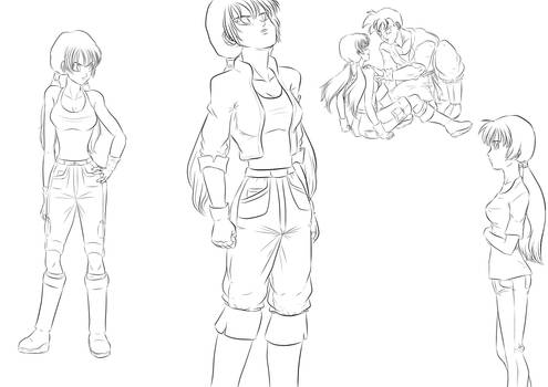 Character Concept - Future Videl (lineart)