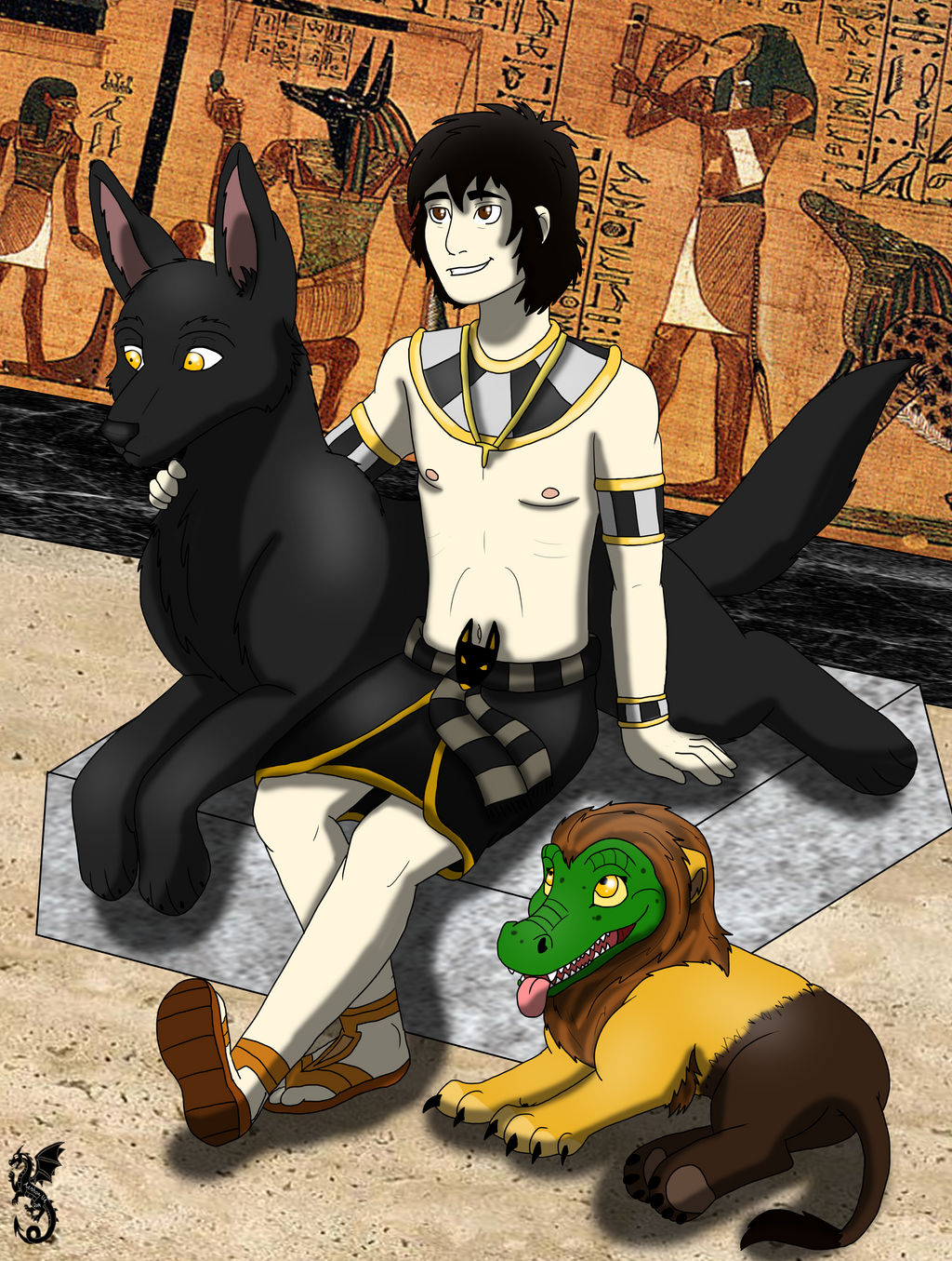 Anubis Rabbit Anubis and his pets by nicodiangelo555 on DeviantArt
