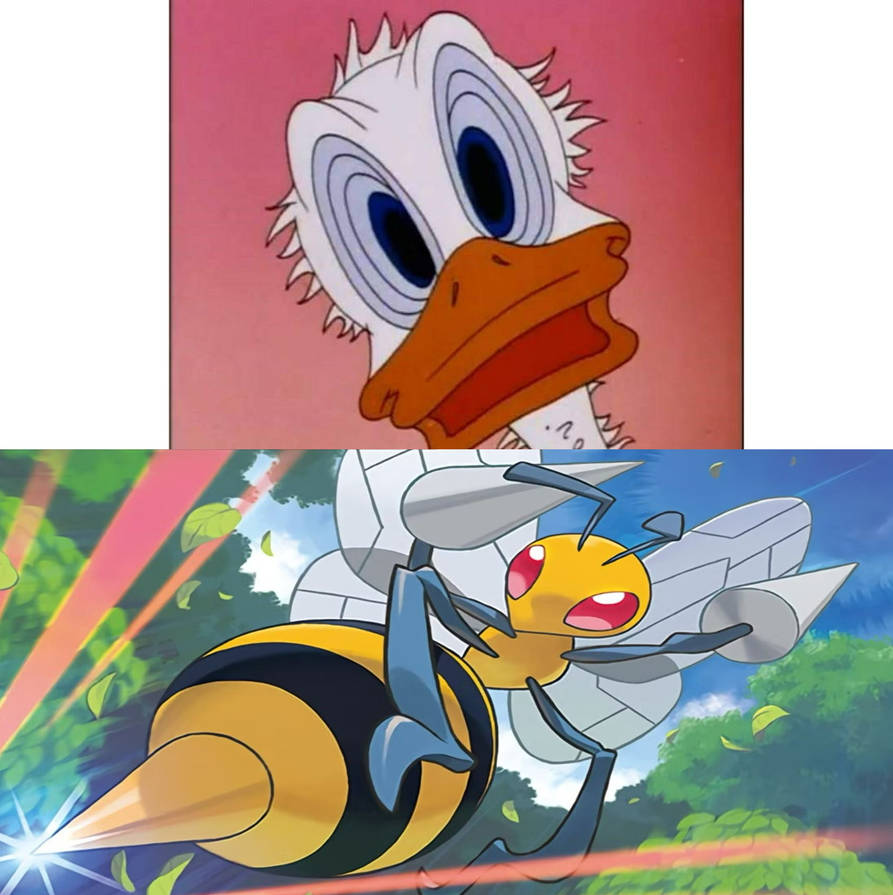 Donald Duck Scared of Beedrill by mattdisnmagical on DeviantArt