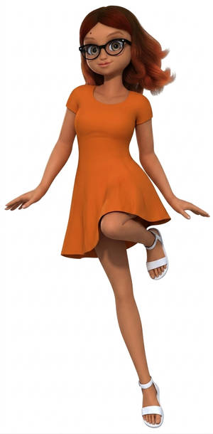 Alya in beautiful orange dress