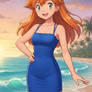Misty in beautiful blue Strappy bodycon dress