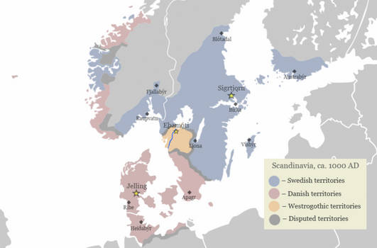 Scandinavia, ca. 1000 AD ---- Alternate timeline