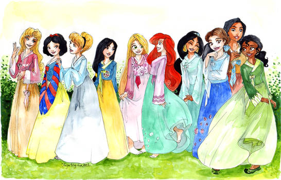 44444- Princesses in hanboks