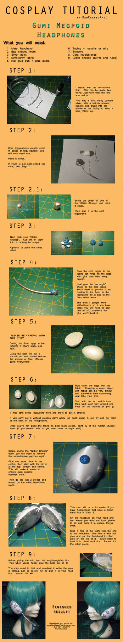 Cosplay Tutorial: Gumi Megpoid Headphones by RadClawedRaid
