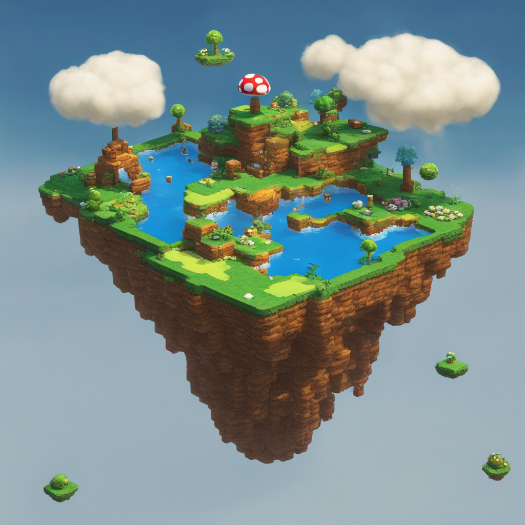Mario Renders Floating Custom Mario Video Game Floating Island World by Nateriche on DeviantArt