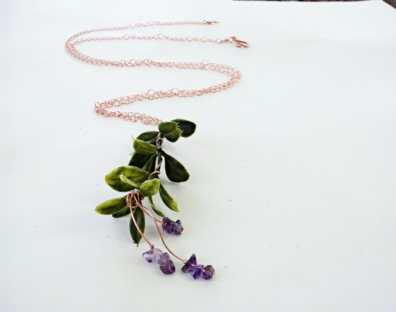 Amethyst Hanging Fruit Necklace