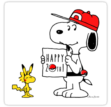 Snoopy and Woodstock celebrate Pokemon's 20th!