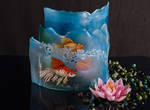 Goldfish Trio Sculpture in Isomalt by Battledress