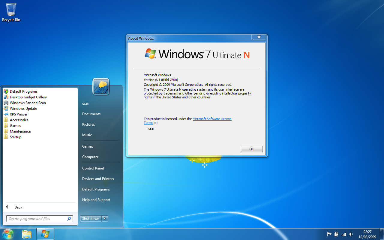 Screenshot of Microsoft Windows 7 (included games) (Windows, 2009