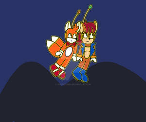 AT: Tails Doll and Sally Doll flying