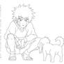 Kiba Akamaru Lineart