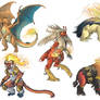 Realistic Pokemon Sketches: Fire Final Evolutions