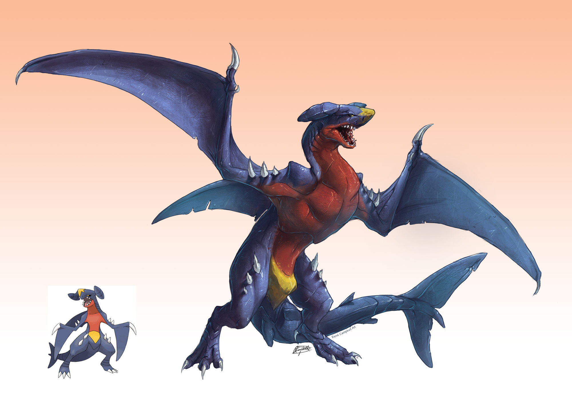 Realistic Pokemon: Garchomp by ReneCampbellArt on DeviantArt