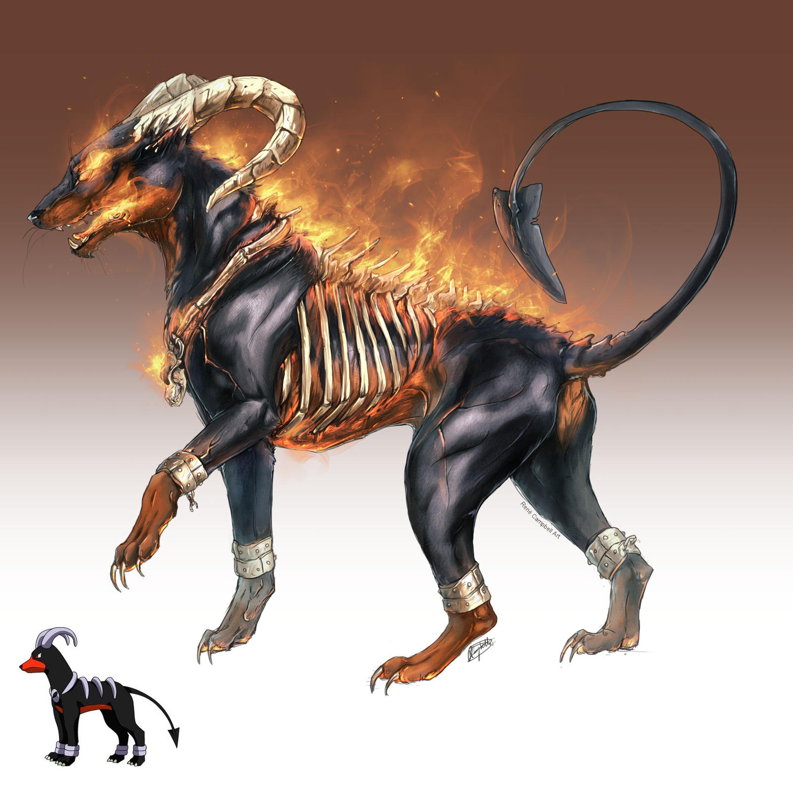Realistic Pokemon: Houndoom by ReneCampbellArt on DeviantArt Realistic Pokemon: Houndoom by ReneCampbellArt on DeviantArt