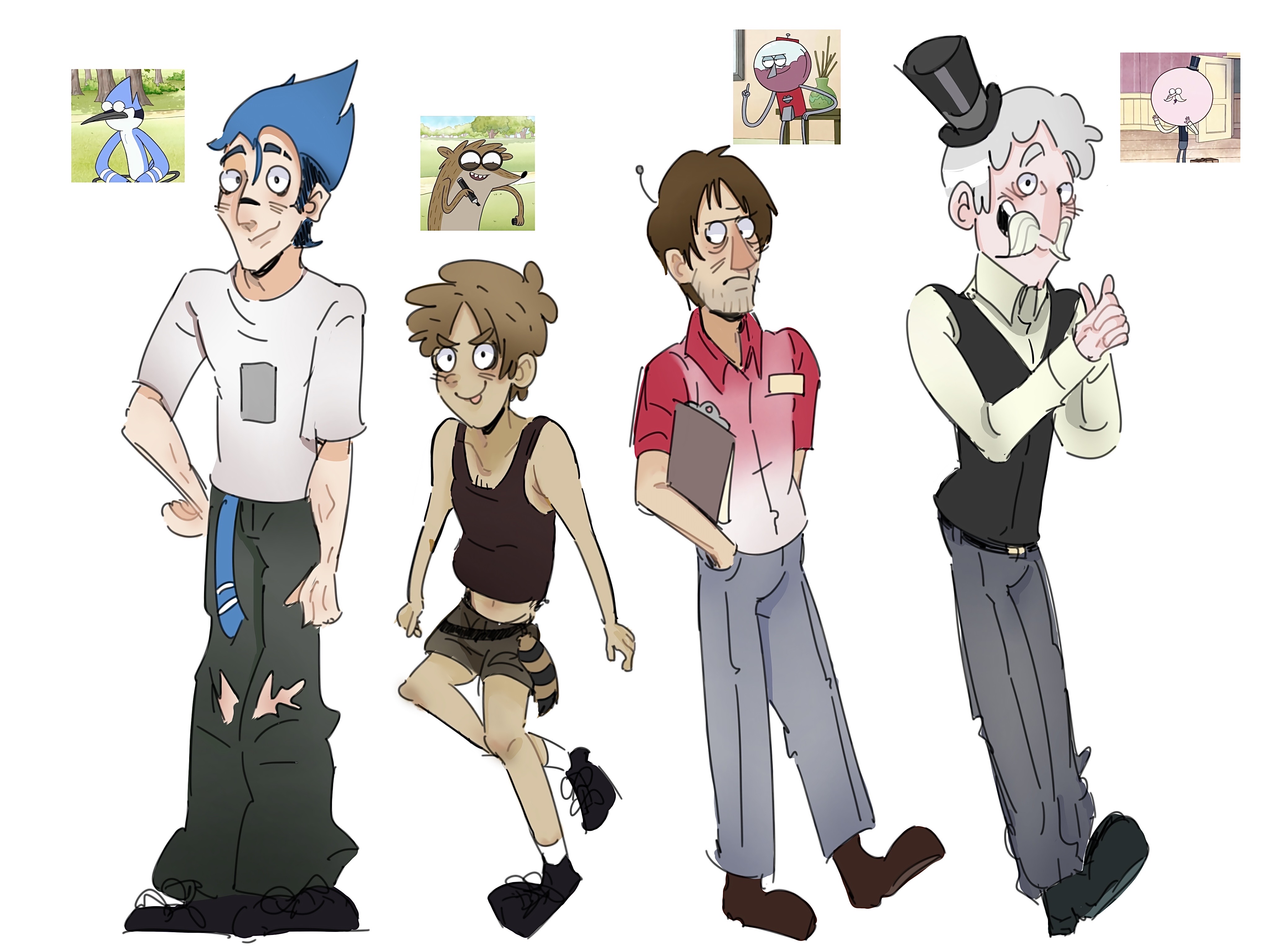Human Reguler Regular Show Characters as human in my style by WANNAEATMANGO on DeviantArt