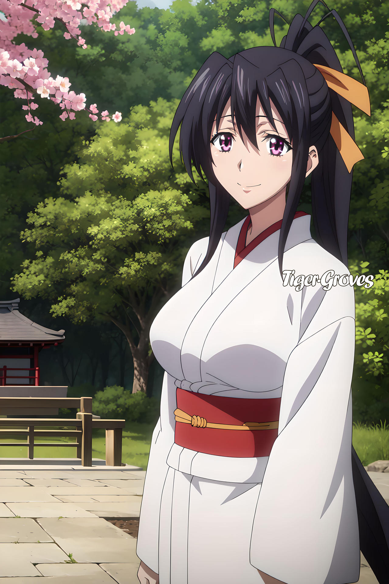 Deviantart Akeno Akeno Himejima Kimono 1 by Tiger-groves on DeviantArt