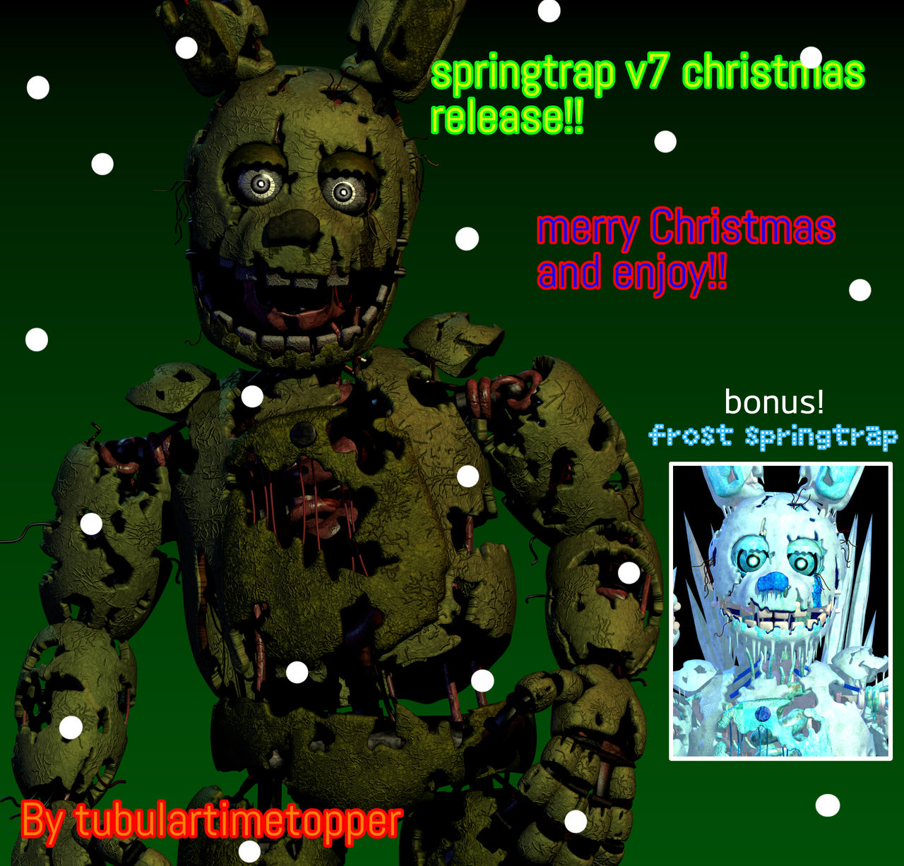 Springtrap Christmas (Blender/fnaf)Springtrap v7 christmas release!! by TubularTimeTopper on ...