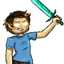 Herobrine holding a sword - (Creepypasta)