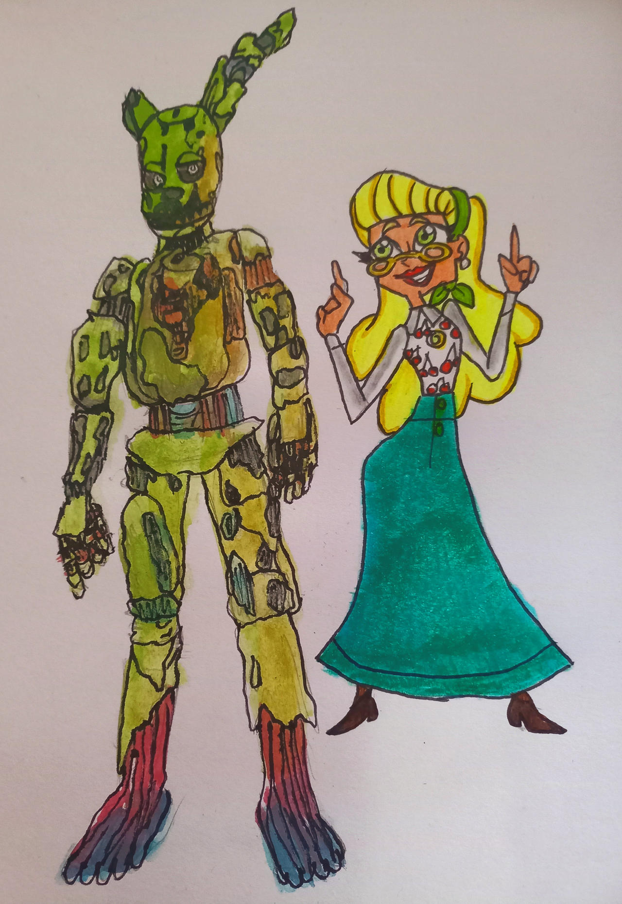 Springtrap x Mrs. Mayberry by nicepeeva on DeviantArt