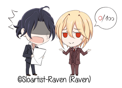 Holmes and Moriarty (Chibis) - Failed Math Test