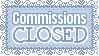 Commissions closed button blue
