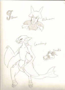 Pokemon first time sketchs of some of these guys