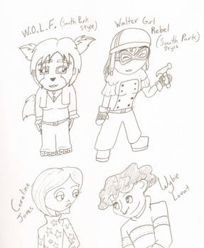 South park SPG and Coraline sketchs
