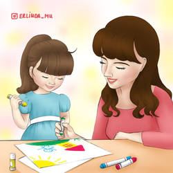 Drawing with Mommy!
