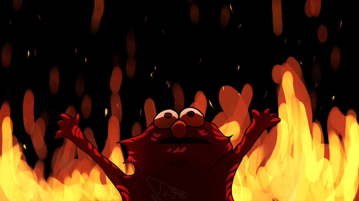 Fire Elmo || Meme recreation || by HorsePaintings on DeviantArt