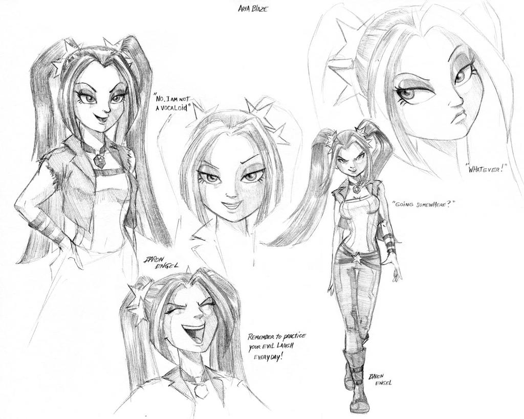 Aria Blaze study sketches 01