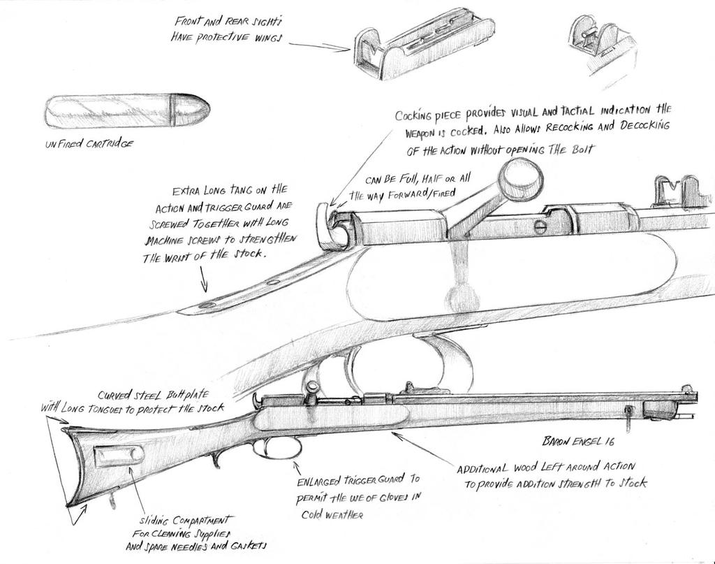 Fictional Needle fire Rifle Design 01