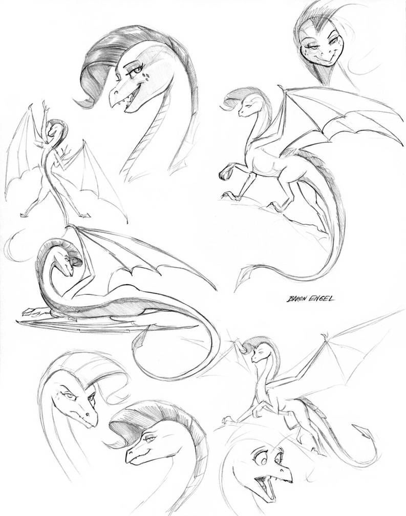 Rarity Dragon study 01 by Baron-Engel on DeviantArt