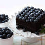 Dark German Chocolate Cake w/ Fresh Blueberries